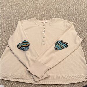 Lisa Todd size medium cotton sweater with heart patches